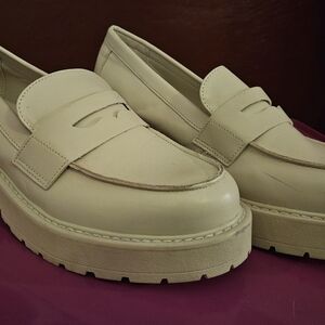 Madden Girl Cream Platform Loafers